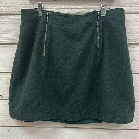 Madewell Uptown Zip Mini Skirt in Green - Sz 14 - Picture 3 of 6